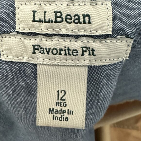 LL Bean Pants Womens 12 Favorite Fit Khaki Tan Straight Leg Hiking Outdoors Camp - Picture 2 of 6